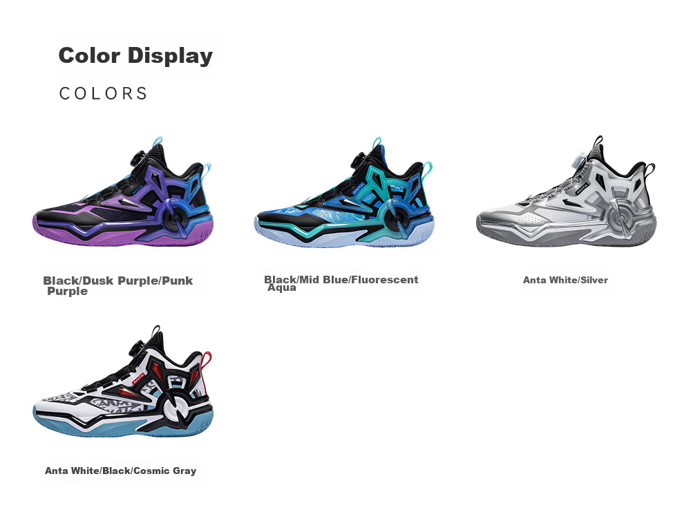 Anta Kids Boys Sports Shoes Ages 6-12 Youth Durable Sniper Basketball Shoes 312541108H 46